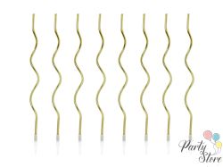 Рождени свещи, къдрави, златни, 14 см (1 пкт. / 8 бр.)