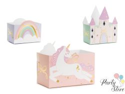 Кутии за закуски "Замък и Еднорози", микс (1 пкт. / 6 бр.)