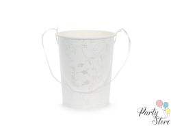 Кофа за цветя, височина 13 см, бяла