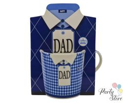 Чаша „DAD“ с тъмносин дизайн и подаръчна кутия | Подарък за баща