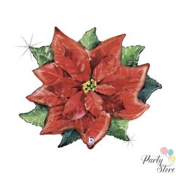 Фолиев балон „Коледна звезда – цвете“ 34 инча / 86 см