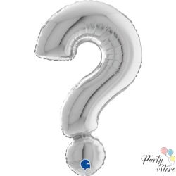 Фолиев балон „Въпросителен знак ?“ 40 инча / 102 см – сребрист