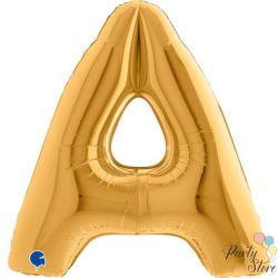 Фолиев балон буква „A“ 40 инча / 102 см – златен