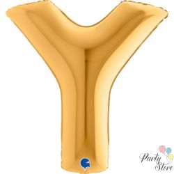 Фолиев балон буква „Y“ 40 инча / 102 см – златен