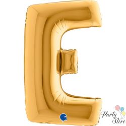 Фолиев балон буква „E“ 40 инча / 102 см – златен