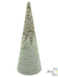 Коледна декоративна елха мента с пайети – 52 см