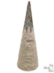 Луксозна декоративна елха с пайети – цвят шампанско, 52 см