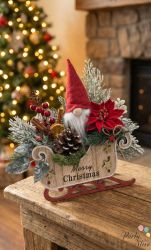 Коледна декорация "Веселият гном на път"