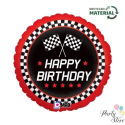 Балон „Happy Birthday с кариран флаг“ 18′-1бр. в оп.