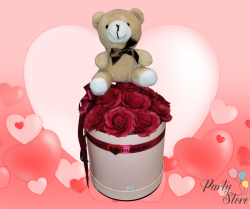 Розова кашпа Мечо Обичам те