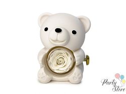 Мече прегърнало кутийка, Elegantz Teddy Bear Rotating Jewelry Box,Акрил,Бял,16см