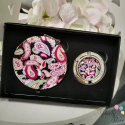 Дамски Подаръчен Комплект Огледалце и Закачалка за Чанта