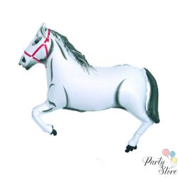 Фолиев балон кон 91 см бял