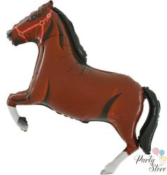 Фолиев балон кон 91 см кафяв