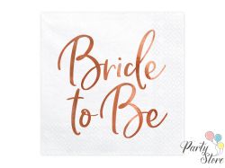 Салфетки Bride to be розово злато 33х33см  (1 пкт. / 20 бр.)