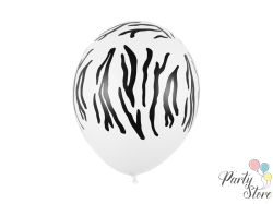 Балони 30 см зебра пастел чисто бяло (1 пкт. / 5 бр.)