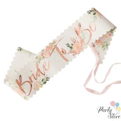 Лента за моминско парти Floral Bride to Be 10х75см