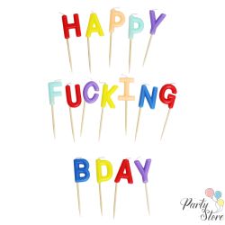 Свещ Happy Fucking Bday (1 пкт. / 16 бр.)