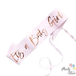 Лента Baby Girl Baby Shower розов 10х75см