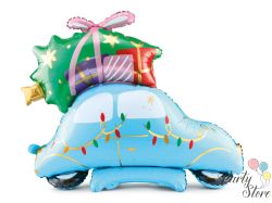 Стоящ фолиев балон Christmas Car 102x107 см микс