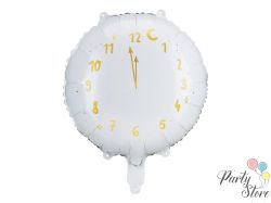 Фолиев балон Часовник 45 см бял