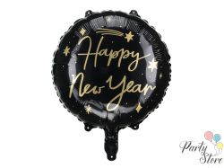 Фолиев балон Happy New Year 45 см черен
