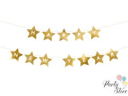 Банер Честита Нова година звезди 290х17 см