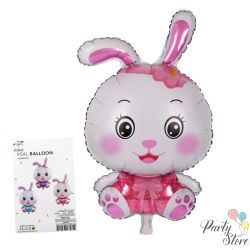 Фолиев балон Зайче розово 83 см.