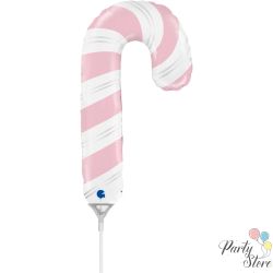Фолиев балон Candy cane 15x29 см розов