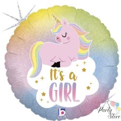 Балон Еднорог It's a girl  45 см.