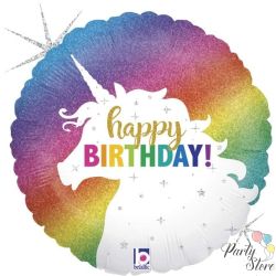 Балон Happy Birthday Еднорог 61/62 см.