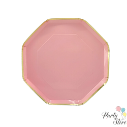 Xартиена чиния розова 7" (1 пкт. / 8 бр.)