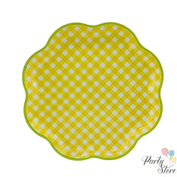 Xартиена чиния жълта каре 9" (1 пакет / 8 броя) | PartyStore.bg