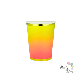 Хартиена чаша розово жълта 9OZ (1 пкт. / 8 бр.)