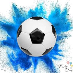 Футболна топка със син прах 12 см диаметър