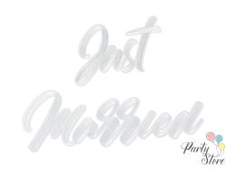Лепенки за дрехи Just Married, бяла, 30x18 см