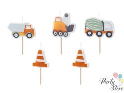 Свещи за рожден ден Строителни машини, 3-4,5 см, микс (1 пкт. / 5 бр.)