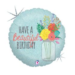 Балон „Beautiful Birthday“ 18′ 35 см