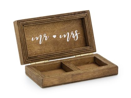 Дървена кутия за сватбени халки, 10x5,5 см