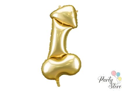 Фолиен балон Пенис, 55.5x112 см, златен