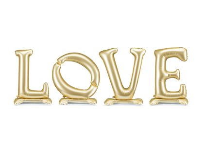 Стоящ фолиев балон 'LOVE', 350x114 см, златен