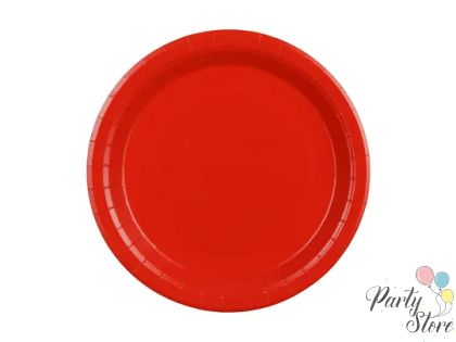 Парти чиния - червена 23см 8бр. / 1 опк.
