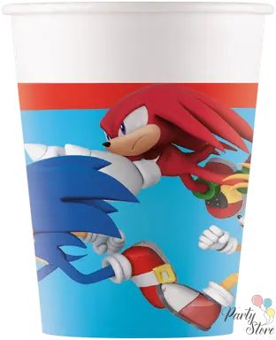 Парти чашки Соник  – 200 мл, 8 броя