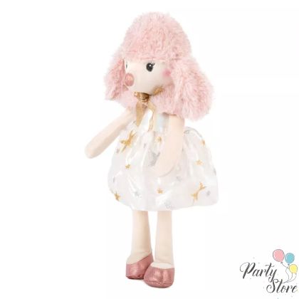 Плюшено кученце с рокля „Shiny“ – луксозен подарък за момиченце, 28 см