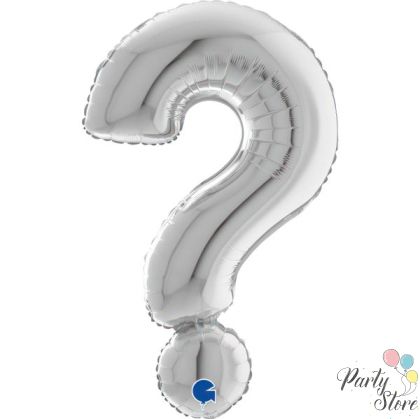 Фолиев балон „Въпросителен знак ?“ 40 инча / 102 см – сребрист