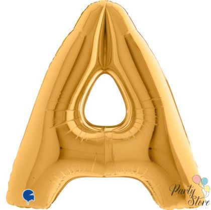 Фолиев балон буква „A“ 40 инча / 102 см – златен