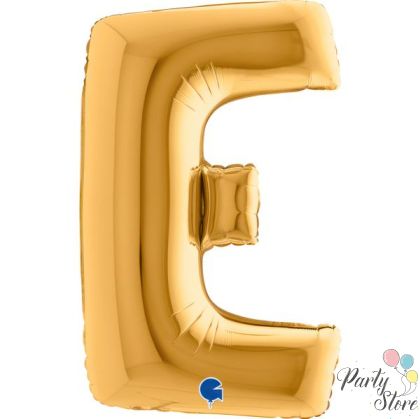 Фолиев балон буква „E“ 40 инча / 102 см – златен