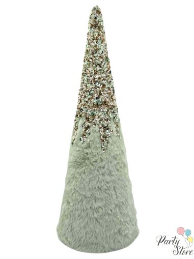 Коледна декоративна елха мента с пайети – 52 см