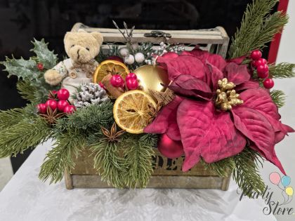 Коледна аранжировка Мече