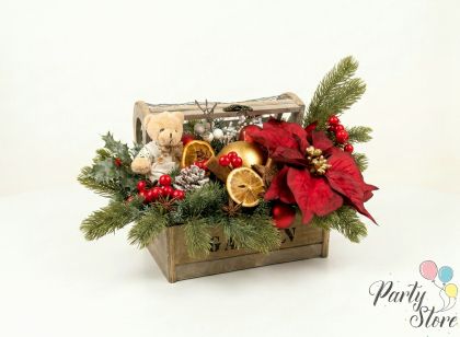 Коледна декорация в ковчеже 'Коледно съкровище"